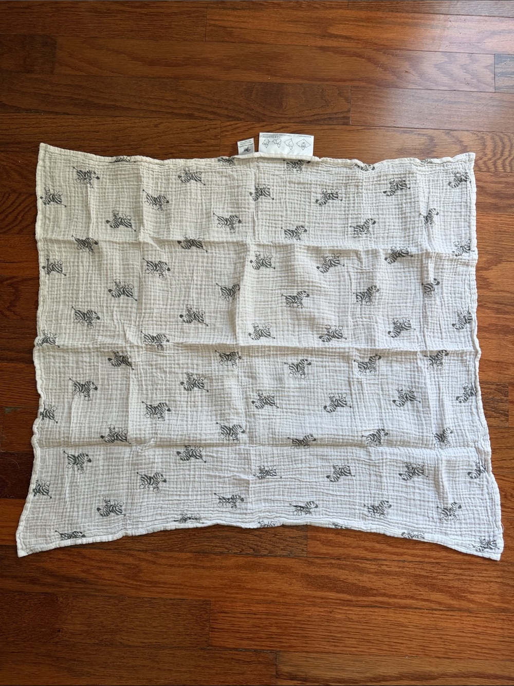 Muslin Zebra Print Swaddle Blanket - White